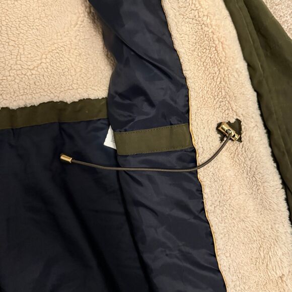 Nautica Drawstring Waist Parka Jacket Removeable Faux Fur Hood Olive Size XL - Picture 8 of 12